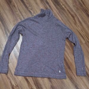 Smartwool Burgundy Striped Knit Top